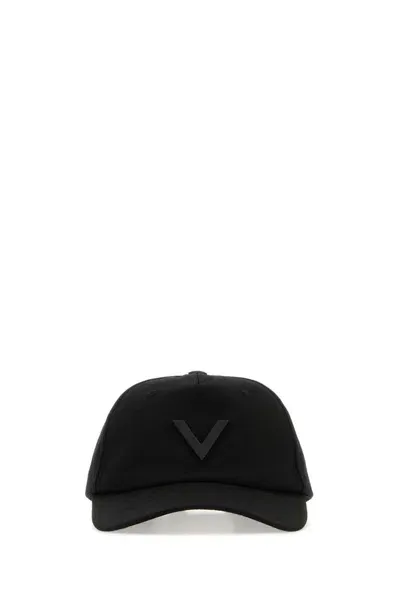 Valentino Garavani V-logo Cotton Baseball Cap In Black