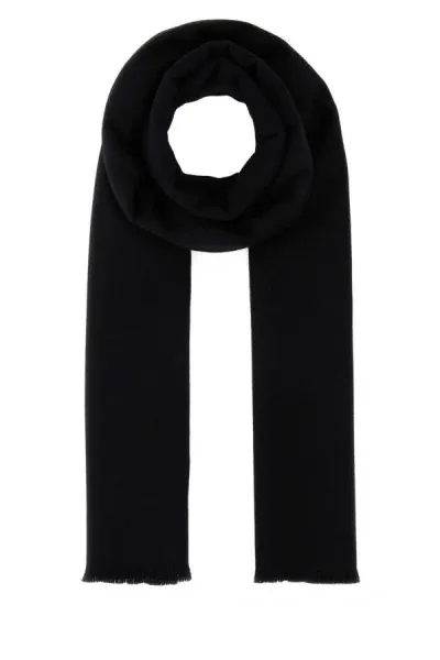 Valentino Garavani Man Black Wool Blend Scarf