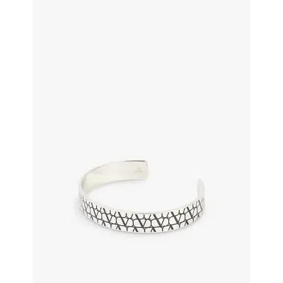 Valentino Garavani Mens  Icon Metal Cuff Bracelet In Palladium