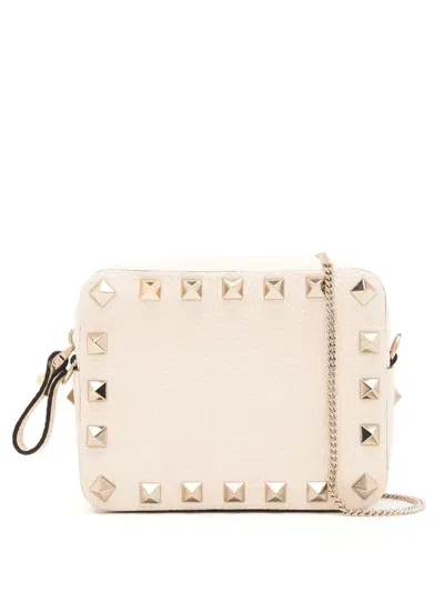 Valentino Garavani Rockstud Leather Pouch In White