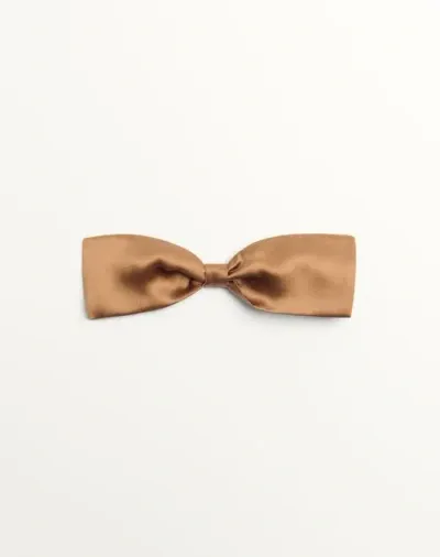 Valentino Garavani Valentie Silk Bow Tie In Brown