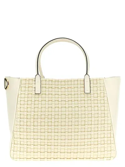 Valentino Garavani 'v Logo Side' Shopping Bag In White