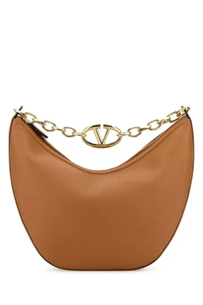 Valentino Garavani Vlogo Moon Medium Leather Hobo Bag In Brown