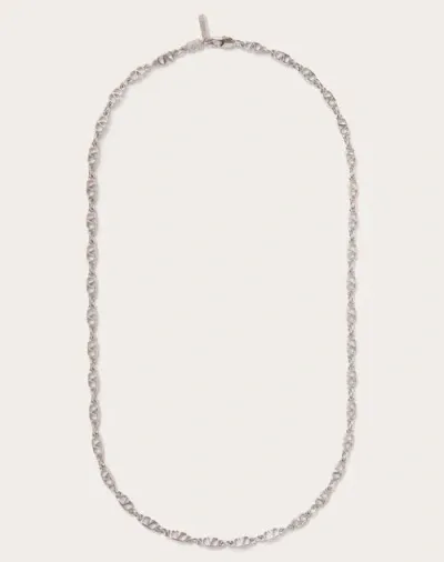 Valentino Garavani Vlogo Signature Metal Necklace In Metallic