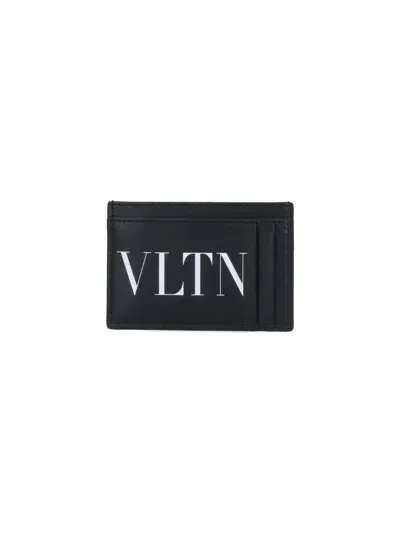 Valentino Garavani Valentino Logo Printed Cardholder In Black