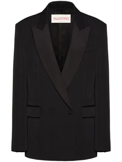 Valentino Oversized Wool Blazer Jacket In Black