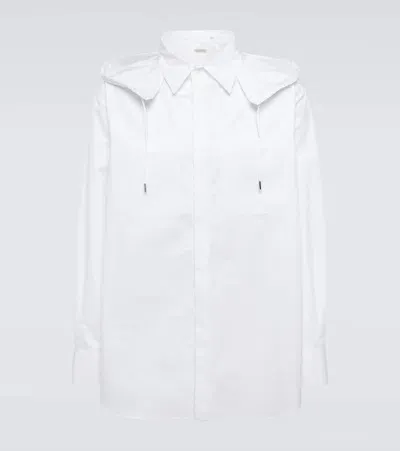 Valentino Hooded Cotton Shirt In White