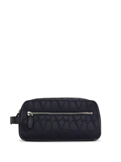 Valentino Garavani Iconographe Wash Bag In Blue