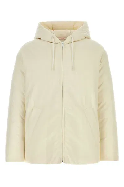 Valentino Ivory Wool Blend Padded Jacket In Beige