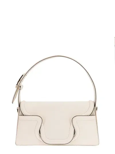 Valentino Garavani Sculpture Leather Shoulder Bag In White