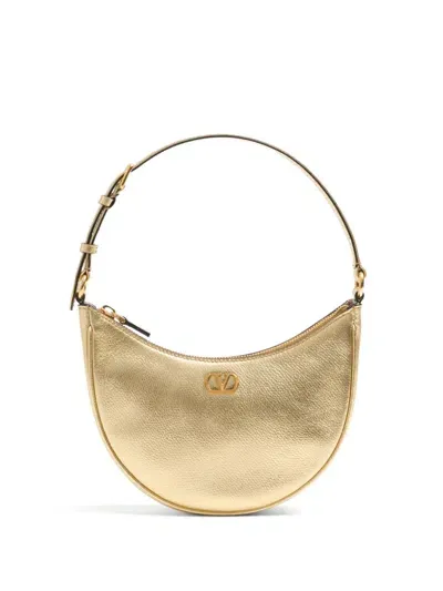 Valentino Garavani Logo-plaque Leather Mini Bag In Gold