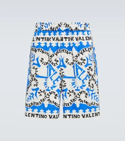 Valentino Mini Bandana Cotton Shorts In Multicoloured