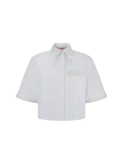 Valentino Pap Shirt In Bianco Ottico