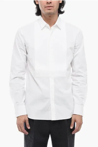 Valentino Pointed Collar Tuxedo Shirt In White