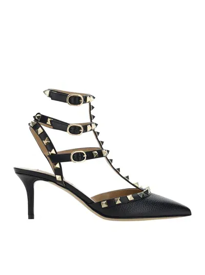 Valentino Garavani Rockstud 70mm Leather Pumps In Black