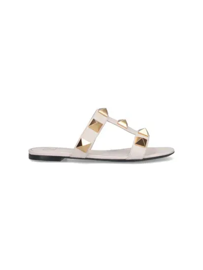 Valentino Garavani 'roman Studs' Sandals In White