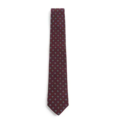 Valentino Garavani Silk Jacquard Tie In Red