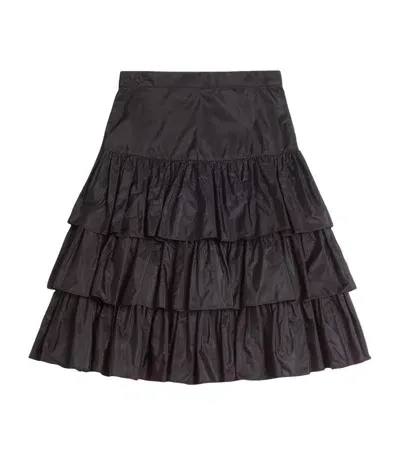 Valentino Silk Tiered Mini Skirt In Black