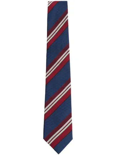 Valentino Garavani Striped Tie In Blue