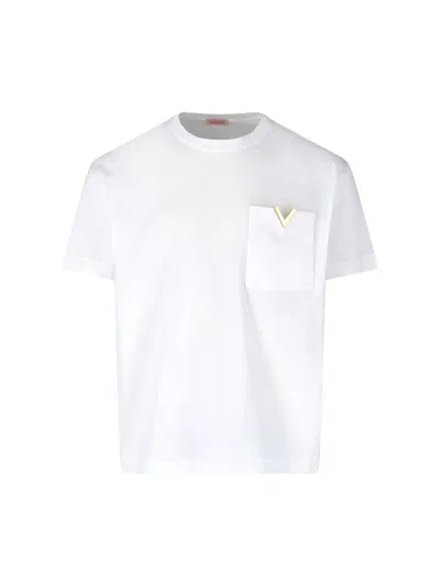 Valentino 'v Detail' T-shirt In White