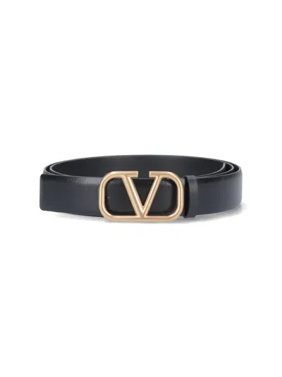 Valentino Garavani V Logo Belt In Black