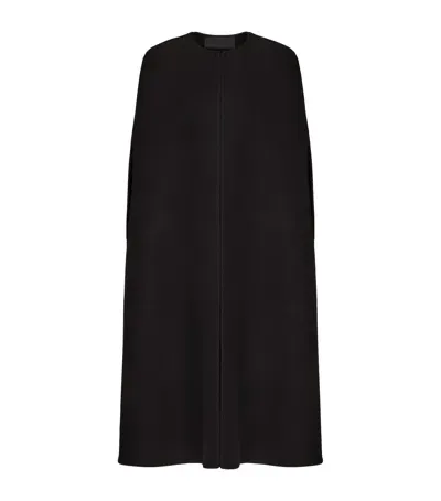 Valentino Virgin Wool-cashmere Cape In Black