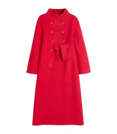 Valentino Virgin Wool-cashmere Coat In Red