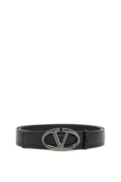 Valentino Garavani Vlogo Moon Signature Buckle Calfskin Belt In Multicolor