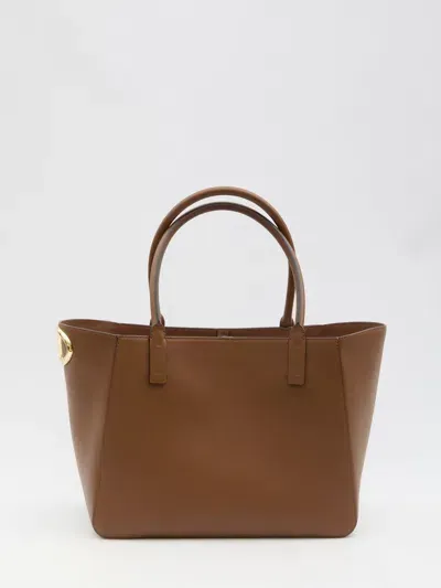 Valentino Garavani Vlogo Side Shopping Bag In Brown