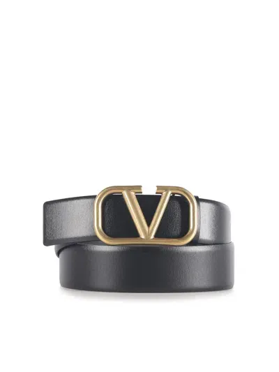 Valentino Garavani Vlogo Signature Belt In Negro