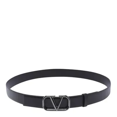 Valentino Garavani Vlogo Signature Belt In Black