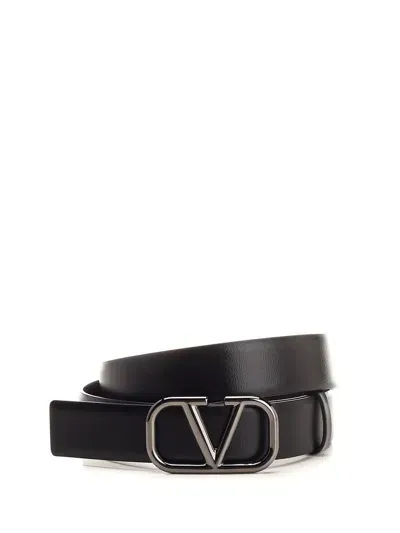 Valentino Garavani Vlogo Signature Belt In Black