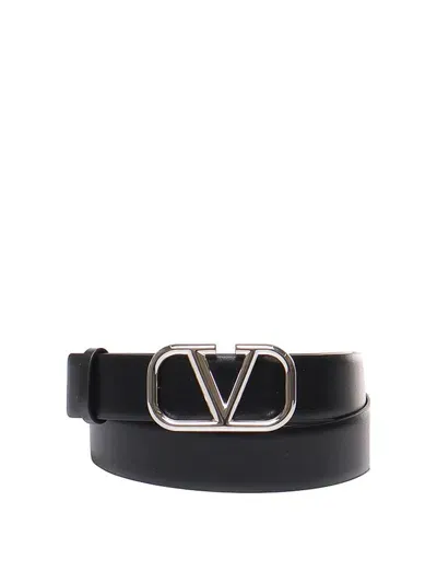 Valentino Garavani Vlogo Signature Belt In Negro