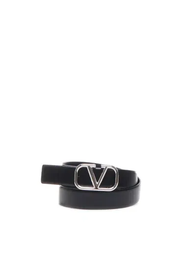 Valentino Garavani Vlogo Signature Belt In Black