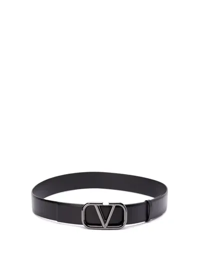 Valentino Garavani `vlogo Signature` Buckle Belt In Black