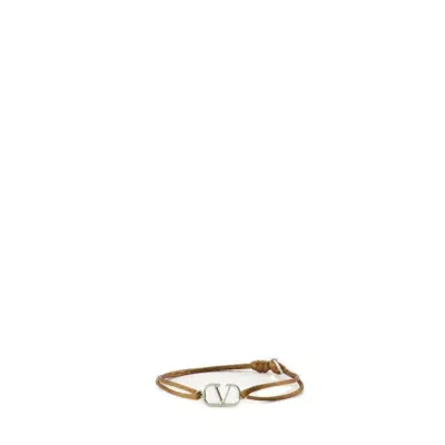 Valentino Garavani Valentino Vlogo Signature Double Cord Bracelet In Brown