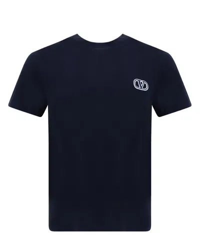 Valentino Vlogo T-shirt In Blue