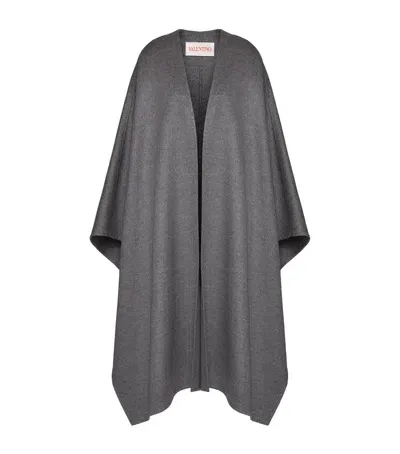 Valentino Wool-cashmere Cape In Grey