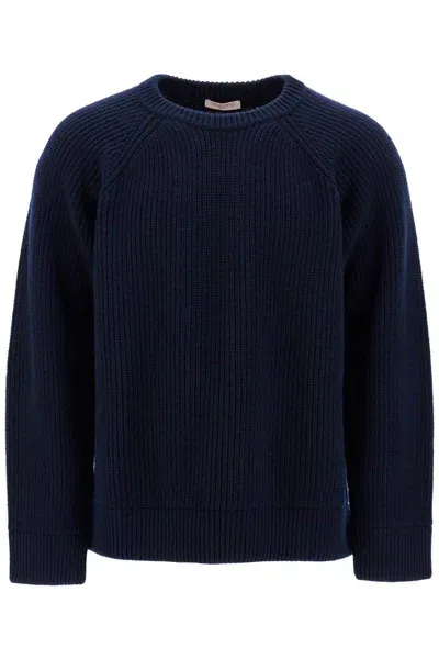 Valentino Wool Crewneck Pullover In Blue