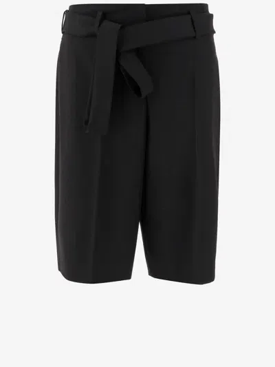 Valentino Wool Short Pants In Black