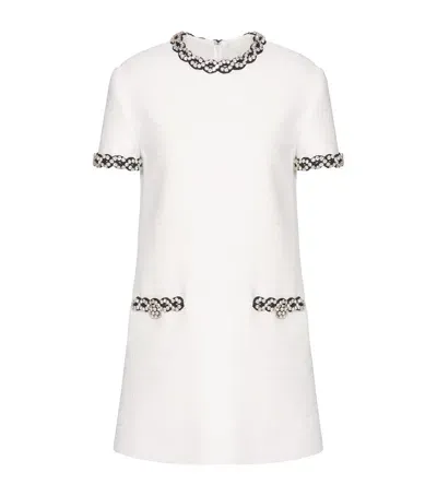 Valentino Wool-silk Mini Dress In White