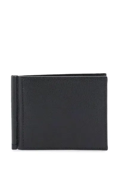 Valextra Compact Grip Wallet In Black