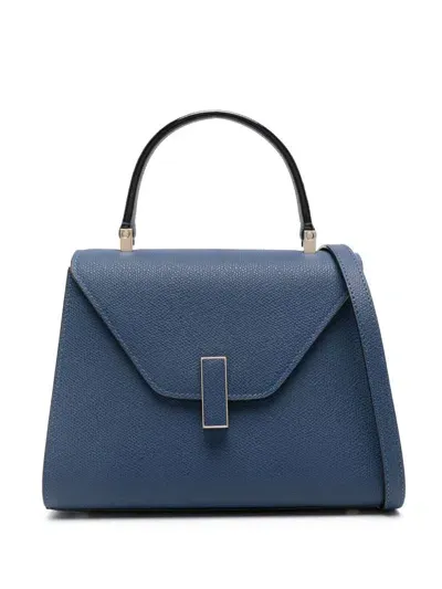 Valextra Iside Mini Leather Handbag In Blue