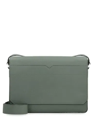 Valextra V-line Messenger Bag In Green