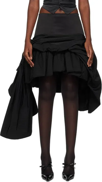 Vaquera Black Draped Miniskirt