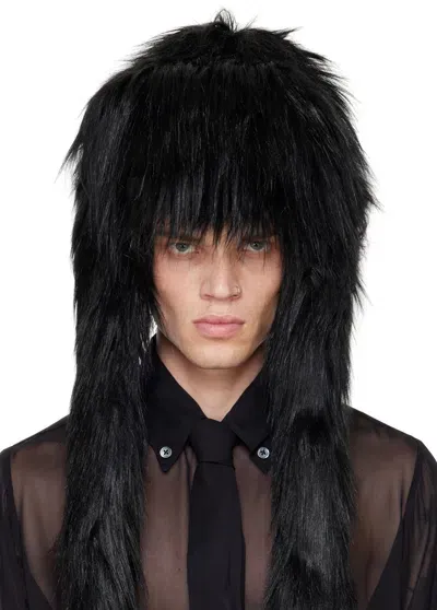 Vaquera Black Furry Faux-fur Aviator Hat