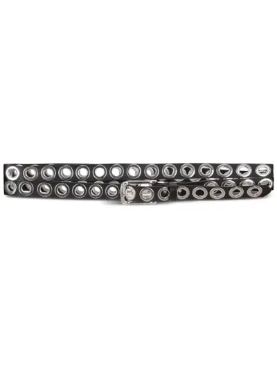 Vaquera Eyelet Leather Belt In Black