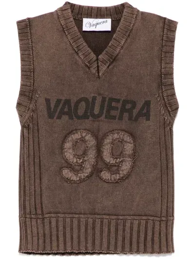 Vaquera Rib Knit Vest In Brown