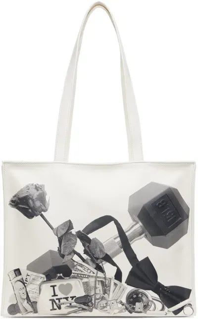 Vaquera White Trompe L'oeil Tote