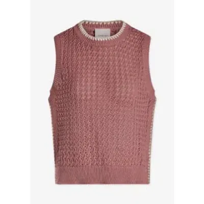 Varley Delaney Knit Vest Woodrose In Pink